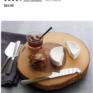 NEW Crate and Barrel Acacia Wood Server